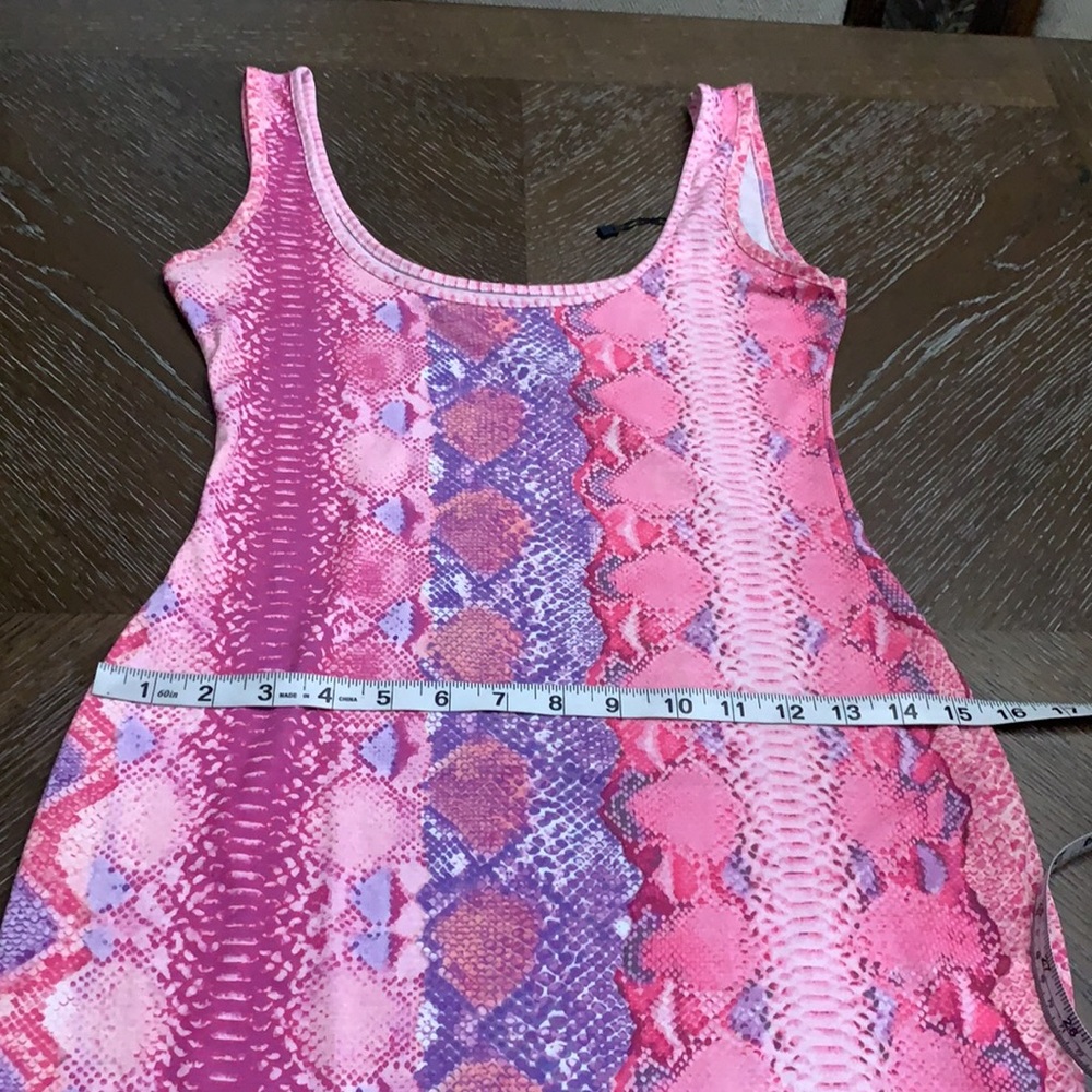 Boohoo pink snake print mini bodycon dress Size 8 - Picture 16 of 17